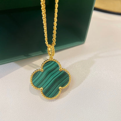 [Luxe]CLOVER 25MM MALACHITE GOLD NECKLACE