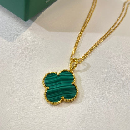 [Luxe]CLOVER 25MM MALACHITE GOLD NECKLACE