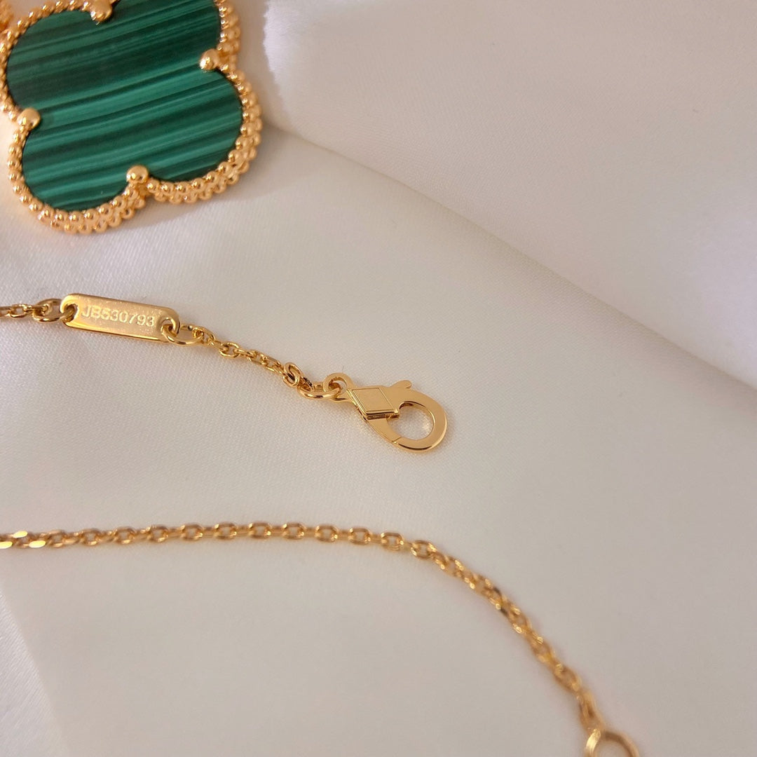 [Luxe]CLOVER 25MM MALACHITE GOLD NECKLACE