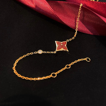 [LUXE]COLOR STAR CARNELIAN PINK GOLD DIAMOND ARMBAND