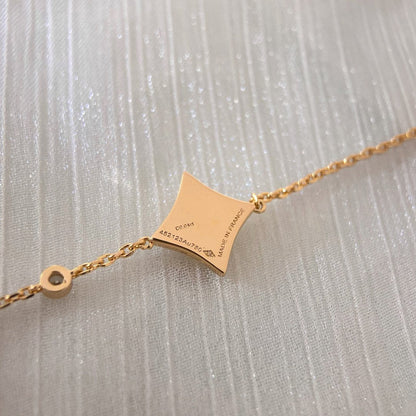 [LUXE]COLOR STAR CARNELIAN PINK GOLD DIAMOND ARMBAND