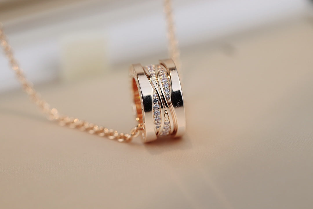 [Luxe]ZERO 1 PINK GOLD DIAMOND NECKLACE