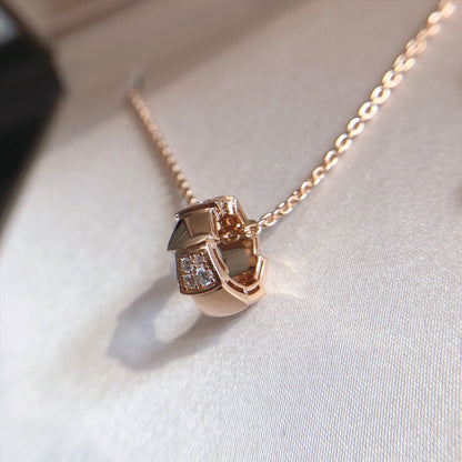 [Luxe]SERPENTI PEDANT DIAMOND PINK GOLD NECKLACE