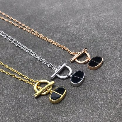 [LUXE]CHAINE VERSO BLACK CERAMIC  NECKLACE