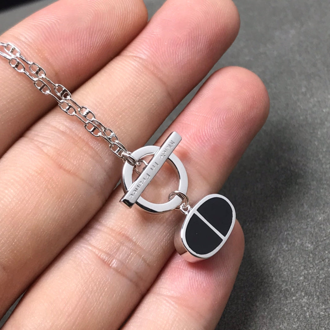[LUXE]CHAINE VERSO BLACK CERAMIC  NECKLACE
