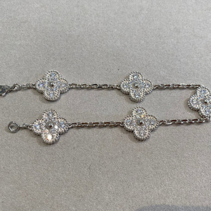 [LUXE] CLOVER 5 MOTIF FULL DIAMOND BRACELET COLLECTION