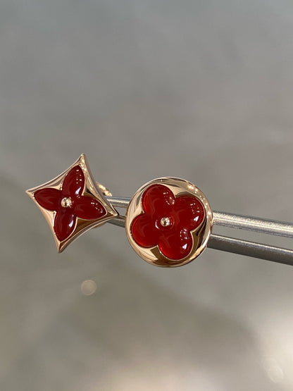 [LUXE]スター＆サン ピンクゴールド カーネリアン スタッドピアス