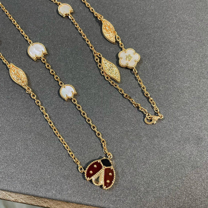 [LUXE]ラッキースプリング 15モチーフ ゴールドネックレス