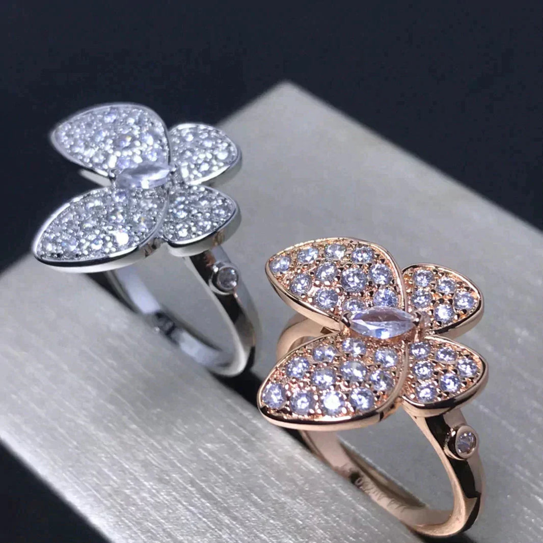 [LUXE]BUTTERFLY PINK GOLD DIAMOND RING