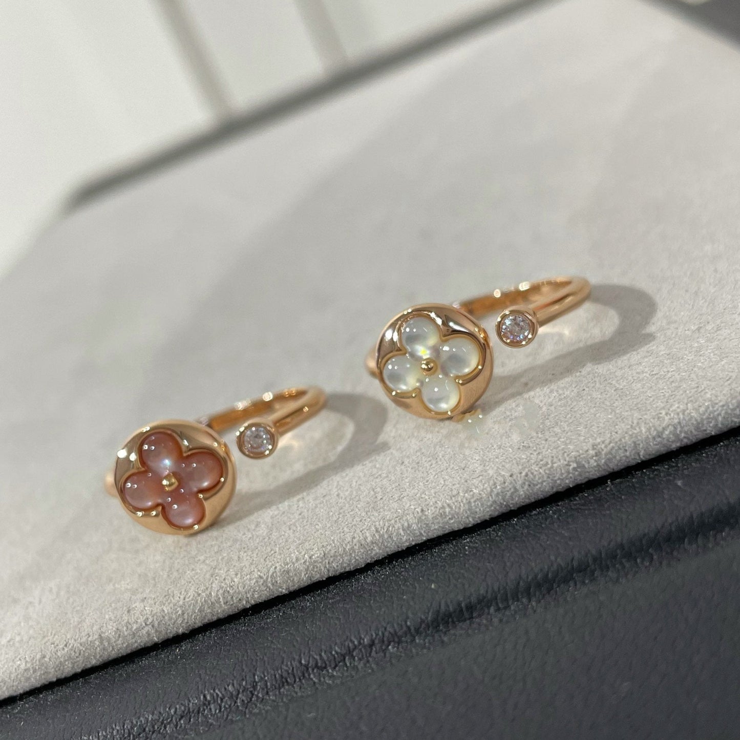 [Luxe]SUN 1 DIAMOND PINK MOP RING