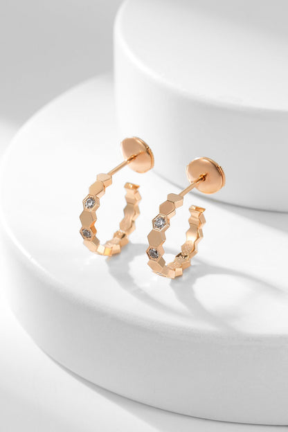 [Luxe]BEE LOVE DIAMOND HOOP EARRINGS