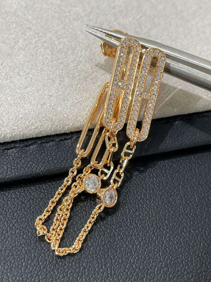 [Luxe]CHAINE CHAOS DIAMOND DROP EARRINGS