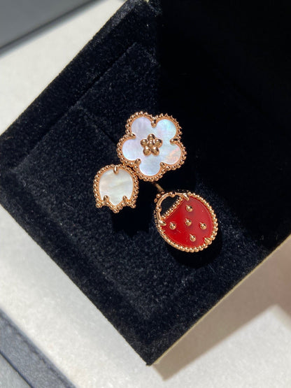 [Luxe]LUCKY 3 MOTIF ROSE GOLD RING