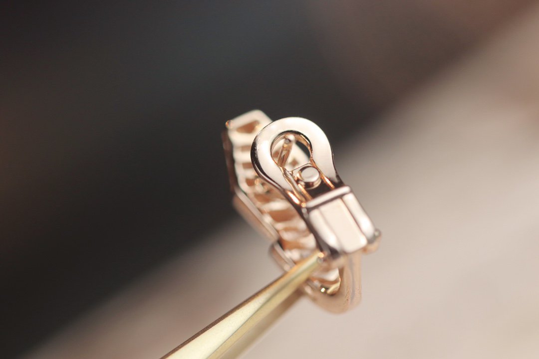 [Luxe]SERPENT PINK GOLD DIAMOND EARRINGS