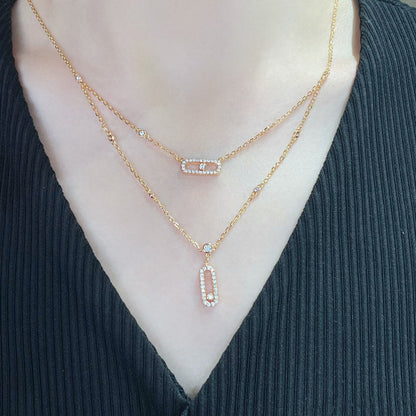 [Luxe Jewelry]MOVE 2 ROW DIAMOND NECKLACE