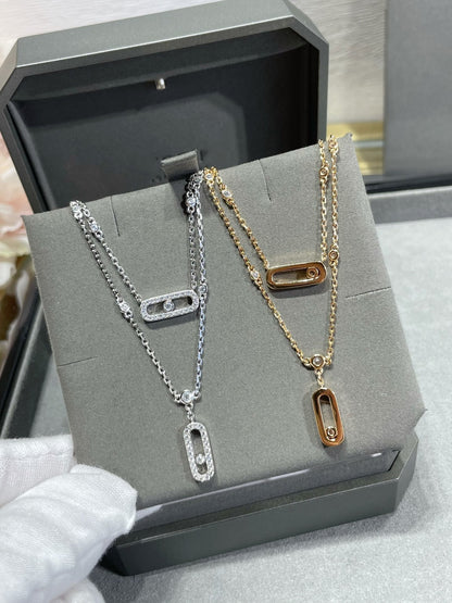 [Luxe Jewelry]MOVE 2 ROW DIAMOND NECKLACE
