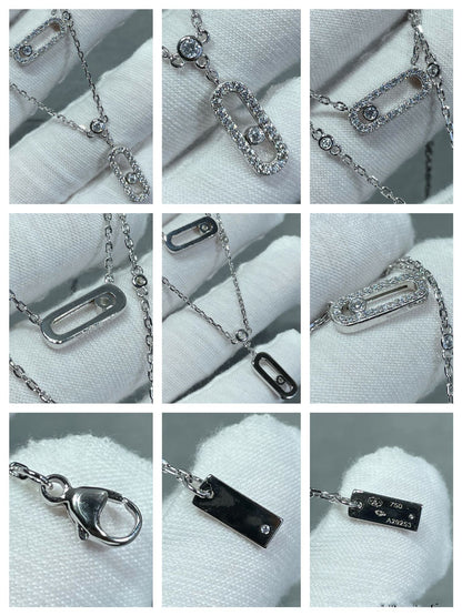 [Luxe Jewelry]MOVE 2 ROW DIAMOND NECKLACE