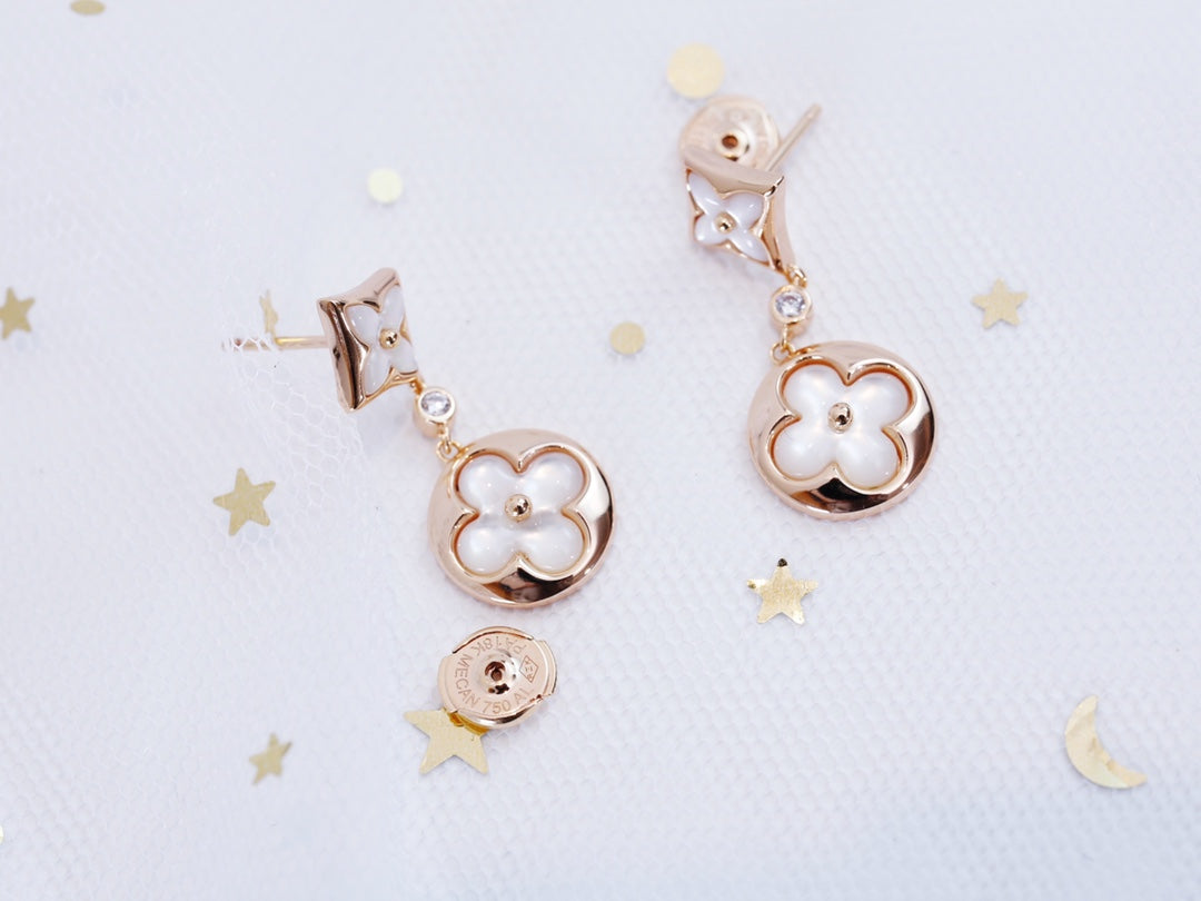 [Luxe]STAR AND SUN PINK GOLD MOP DROP EARRINGS