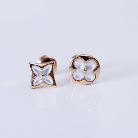 [LUXE]スター＆サン ピンクゴールド モップ スタッドピアス