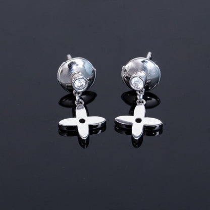 [Luxe]VIDYLLE SILVER DIAMOND MINI DROP EARRINGS