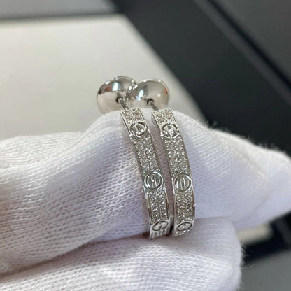 [Luxe Jewelry] LOVE EARRINGS 3.6MM DIAMOND PAVED