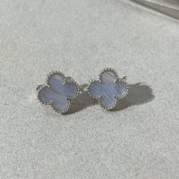 [LUXE]CLOVER CHALCEDONY SILBER-OHRSTÖSSE