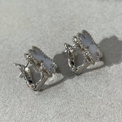 [LUXE]CLOVER CHALCEDONY SILBER-OHRSTÖSSE