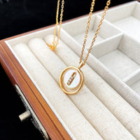 [Luxe Jewelry]LUCKY MOVE MOP PINK GOLD NECKLACE