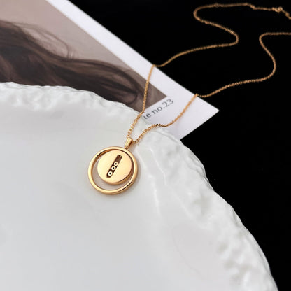[Luxe Jewelry]LUCKY MOVE MOP PINK GOLD NECKLACE