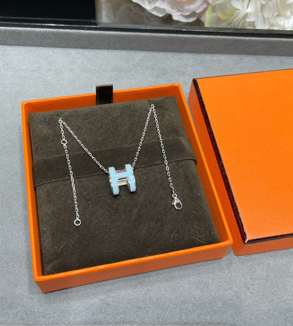 [Luxe]POP H SKY BLUE NECKLACE