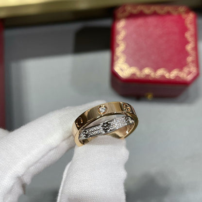 [Luxe Jewelry] LOVE PINK GOLD SILVER DIAMOND DOUBLE RING