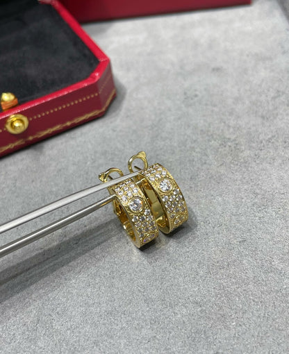[LUXE]LOVE 5.5mm ダイヤモンドパヴェイヤリング