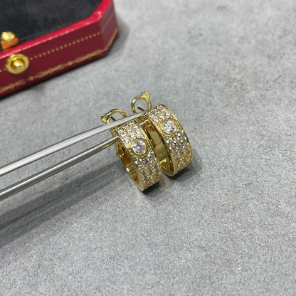 [Luxe Jewelry] LOVE 5.5MM DIAMOND PAVED EARRINGS