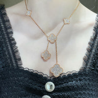 [LUXE]クローバー 6モチーフ ダイヤモンドパヴェネックレス