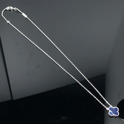 [Luxe]CLOVER PIETERSITE SILVER LONG NECKLACE