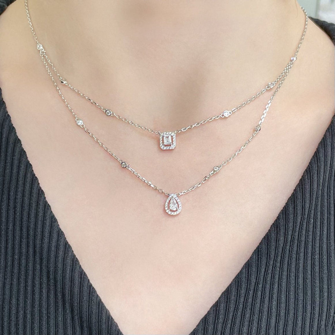 [Luxe Jewelry]MY TWIN 2 ROW DIAMOND NECKLACE