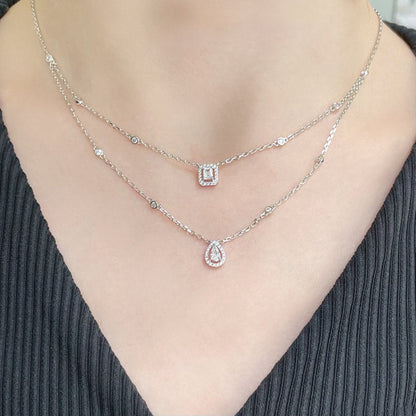 [Luxe Jewelry]MY TWIN 2 ROW DIAMOND NECKLACE