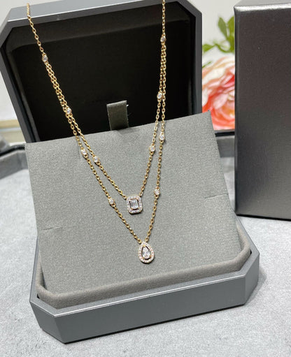 [Luxe Jewelry]MY TWIN 2 ROW DIAMOND NECKLACE