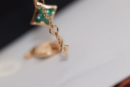 [LUXE]Armband mit Sternen- und Sonnenmotiven, 4 Motive, rosa Gold, Malachit
