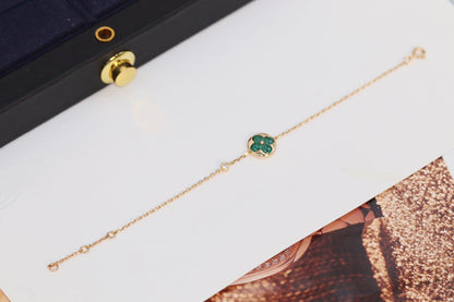 [LUXE]Armband mit Sternen- und Sonnenmotiven, 4 Motive, rosa Gold, Malachit