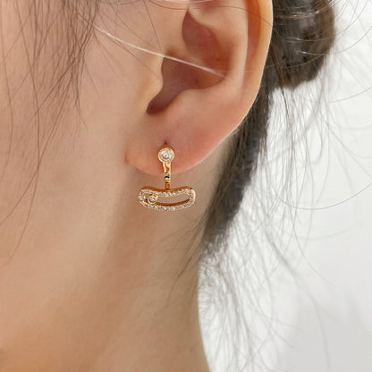 [Luxe Jewelry]MOVE UNO PINK GOLD DIAMOND EARRINGS