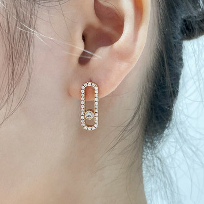 [Luxe Jewelry]MOVE UNO STUD DIAMOND PAVED EARRINGS