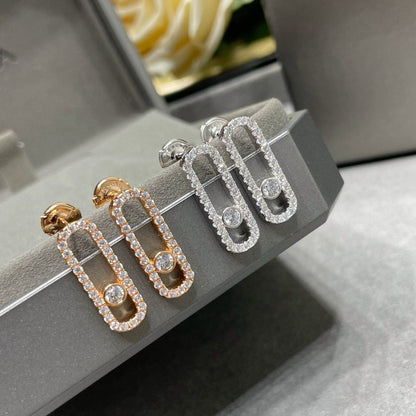 [Luxe Jewelry]MOVE UNO STUD DIAMOND PAVED EARRINGS