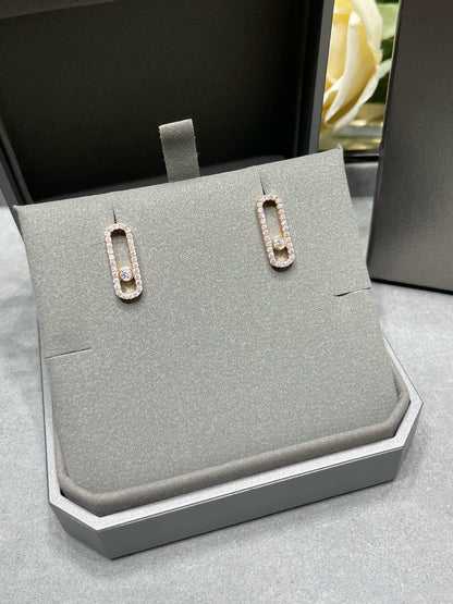 [Luxe Jewelry]MOVE UNO STUD DIAMOND PAVED EARRINGS