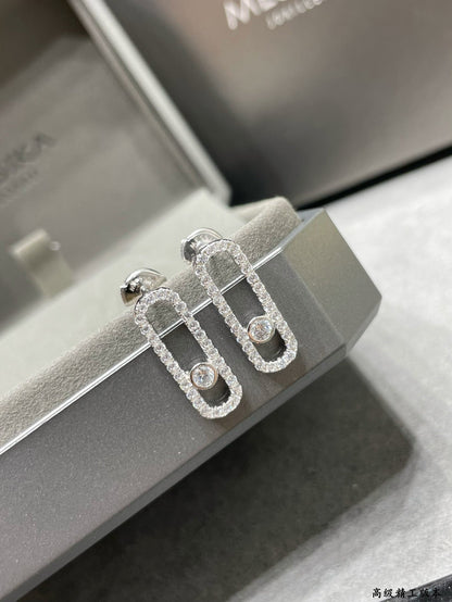 [Luxe Jewelry]MOVE UNO STUD DIAMOND PAVED EARRINGS