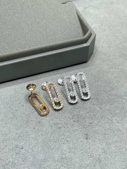 [Luxe Jewelry]MOVE UNO STUD DIAMOND PAVED EARRINGS