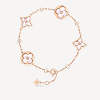 [Luxe Jewelry]STAR AND SUN 4 MOTIF WHITE MOP PINK GOLD BRACELET