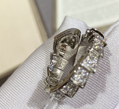 [Luxe]SERPENTI LARGE RING SILVER DIAMOND PAVED