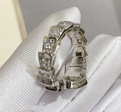 [Luxe]SERPENTI LARGE RING SILVER DIAMOND PAVED