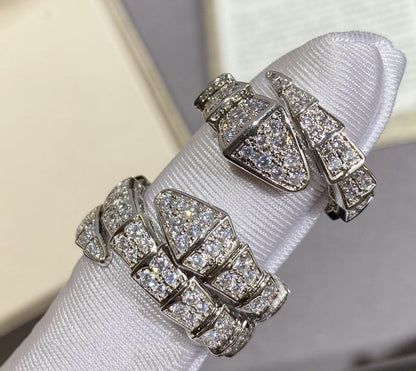 [Luxe]SERPENTI LARGE RING SILVER DIAMOND PAVED